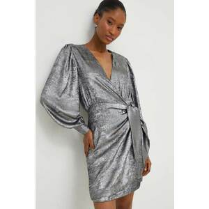 Answear Lab rochie culoarea argintiu, mini, dreaptă imagine