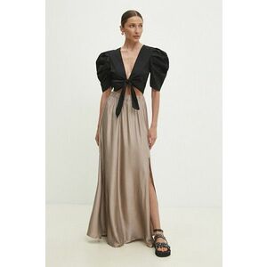 Answear Lab fustă culoarea argintiu, maxi, evazati imagine