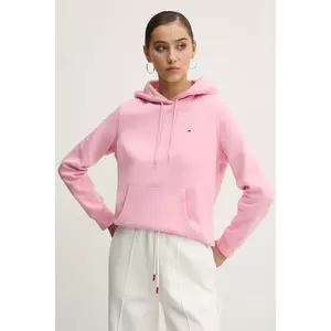 Tommy Jeans bluză culoarea roz, cu glugă, uni, DW0DW19958 imagine