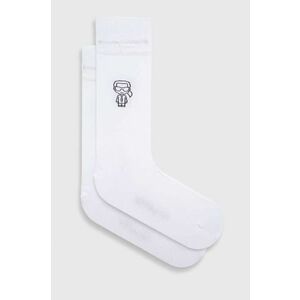 Karl Lagerfeld șosete bărbați, culoarea alb 542102.805512 imagine