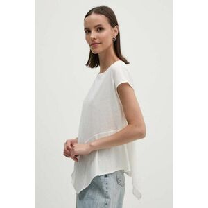 Sisley tricou din amestec de in culoarea alb, 36QKL106G imagine