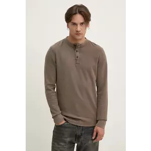 Superdry longsleeve din bumbac culoarea verde, neted, M6010845A-CWJ imagine