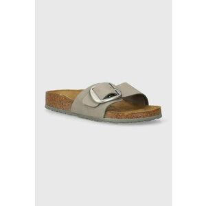 Birkenstock papuci din nubuc Madrid Big Buckle culoarea gri, 1022176 imagine