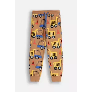 Coccodrillo pantaloni de trening din bumbac pentru copii CITY BUILDER BOY KIDS culoare maro cu model imagine