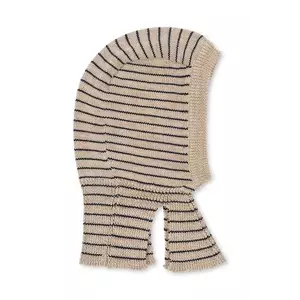 Konges Sløjd fular circular din lână pentru copii LOULI BALACLAVA culoarea bej, KS103496 imagine