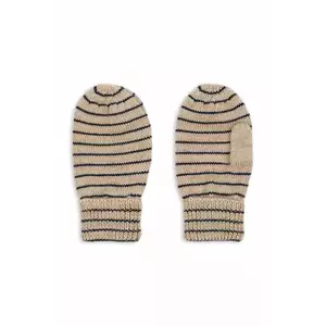 Konges Sløjd mănuși de lână pentru copii LOULI MITTENS culoarea bej, KS103500 imagine