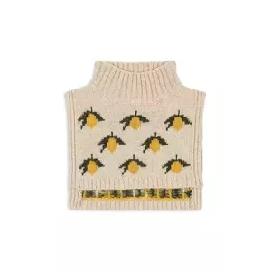 Konges Sløjd komin cu adaos de lână pentru copii BELOU LEMON KNIT NECKWARMER. culoare bej cu model KS101425 imagine