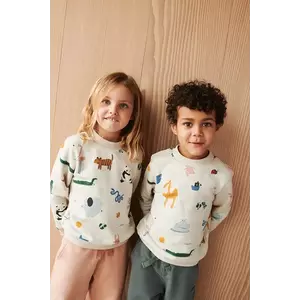 Liewood hanorac de bumbac pentru copii Thora Printed Sweatshirt culoarea bej, cu imprimeu, LW20671 imagine