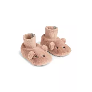 Liewood pantofi pentru bebeluși Beth Bear Plush Slipper culoarea roz, LW20063 imagine