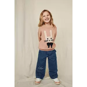 Liewood pulover pentru copii Orlane Embroidery Knit Jumper culoarea roz, LW20077 imagine