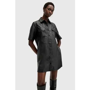AllSaints rochie de piele ROCK DRESS culoarea negru, mini, dreaptă, W287DB imagine