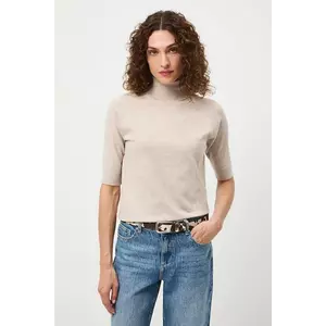 Medicine tricou culoarea bej, cu guler imagine