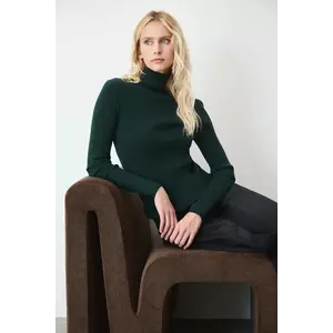 Medicine pulover culoarea verde, light, cu guler imagine