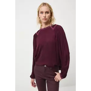 Medicine bluza culoarea bordo, neted imagine