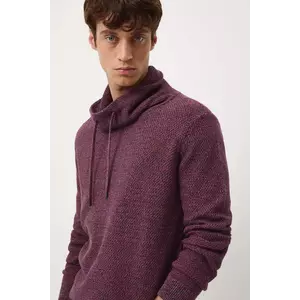Medicine pulover de bumbac culoarea bordo, călduros, cu guler imagine