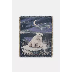 Medicine pătură jacquard culoarea albastru marin imagine