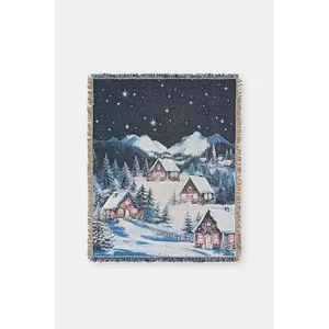 Medicine pătură jacquard culoarea albastru marin imagine