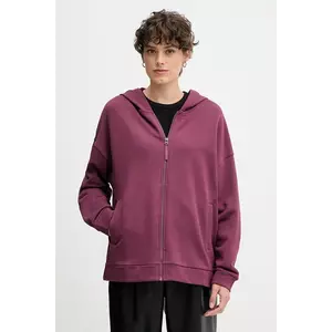 United Colors of Benetton hanorac de bumbac culoarea roz, cu glugă, uni, 3UNID500R imagine