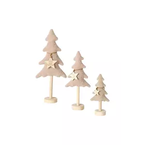 Boltze pom de Crăciun decorativ Arvore 33 / 22 / 43 cm 3-pack culoarea bej imagine