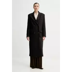 Sessun haină cu lână culoarea maro, 25112018 imagine