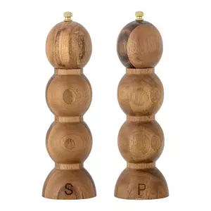 Bloomingville râșnițe de sare și piper Clancy 7 x 23, 5 cm 2-pack culoare maro imagine