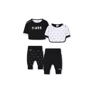 BOSS set pentru bebeluși din bumbac cu două fețe culoare neagră J52491 imagine