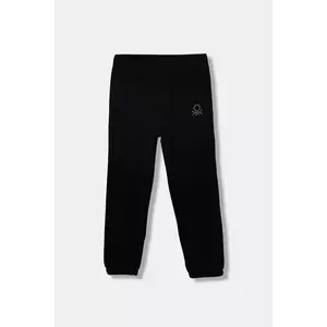 United Colors of Benetton pantaloni de trening pentru copii culoarea negru, uni, 3EB5CF05L imagine