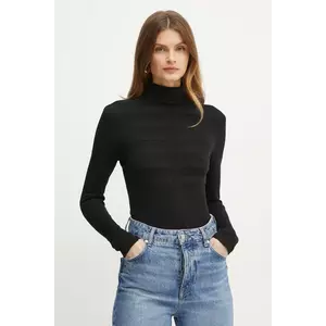 Morgan pulover femei, culoarea negru, light, cu guler imagine