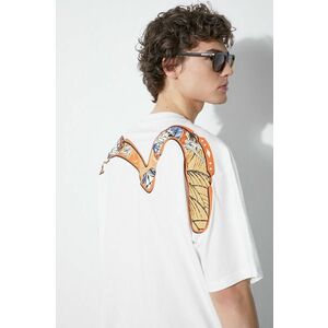 Evisu tricou din bumbac Multi-Hanafuda Patches Daicock Printed SS Tee barbati, culoarea alb, cu imprimeu, 2ESHTM4TS1071 imagine