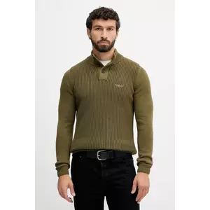 Aeronautica Militare pulover de bumbac culoarea bej, light, cu turtleneck, MA1572UL00409 imagine