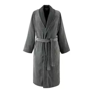 BOSS halat de baie din bumbac DOUBLEB Charcoal L culoarea negru imagine