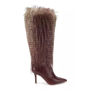 Kurt Geiger London ghete de piele Kensington Knee Boot 85 culoarea maro, cu toc cui, 4993556019 imagine