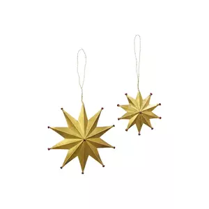 Madam Stoltz pandantiv de Crăciun 11/18 cm 2-pack culoarea galben imagine