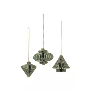 Madam Stoltz pandantiv de Crăciun 4 cm 3-pack culoarea verde imagine