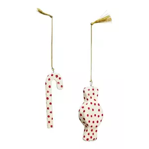 Madam Stoltz pandantiv de Crăciun 9 cm 2-pack culoarea alb imagine