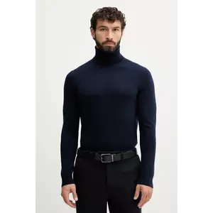 Michael Kors pulover de lână culoarea bleumarin, light, cu guler, CF460F97AP imagine