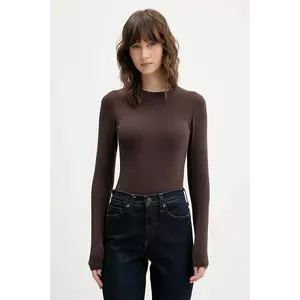 Abercrombie & Fitch longsleeve culoarea maro, KI139-5973-480 imagine