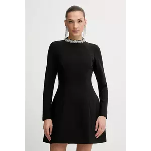 Bardot rochie culoarea negru, mini, evazați, 59527DB1 imagine