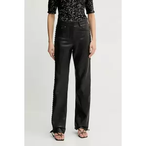 Rotate pantaloni de piele culoarea negru, lat, high waist, 115133100 imagine