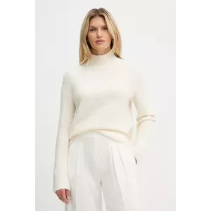 BOSS pulover din amestec de lână culoarea bej, light, cu turtleneck, 50547907 imagine
