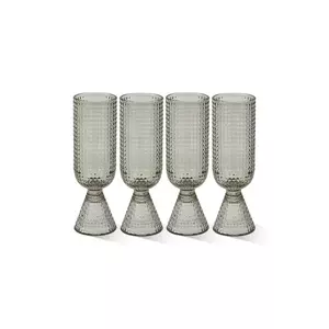 Pols Potten set de pahare de vin rooftop 390 ml 4-pack culoarea gri imagine