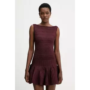 Retrofete rochie Audrina culoarea bordo, mini, evazați, PF24-9478 imagine