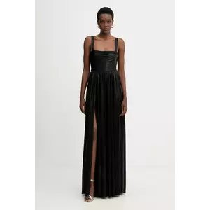 Retrofete rochie Iris culoarea negru, maxi, evazați, FW24-10329 imagine