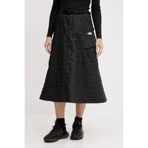 The North Face fustă Quilted Volume culoarea negru, midi, evazați, NF0A8E7BJK31 imagine