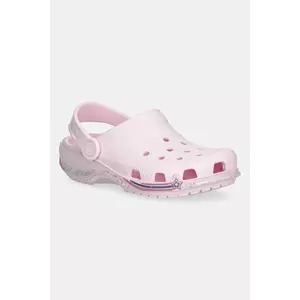 Crocs șlapi copii CROCS CLASSIC STAR SPARKLE SHAKER CLOG culoarea roz, 211609 imagine