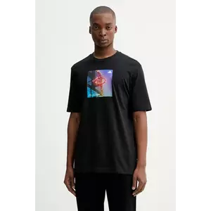 adidas tricou din bumbac HLDY Court culoarea negru, cu imprimeu, JN2501 imagine