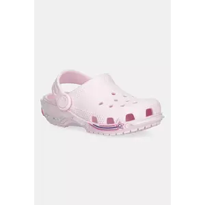 Crocs șlapi copii CROCS CLASSIC STAR SPARKLE SHAKER CLOG culoarea roz, 211620 imagine