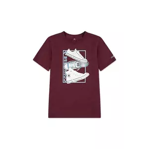 Converse tricou pentru copii cu adaos de bumbac culoarea bordo, cu imprimeu, 8CH862 imagine