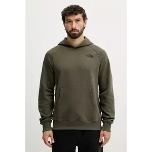 The North Face hanorac de bumbac culoarea verde, cu glugă, cu imprimeu, NF0A8E3KFA41 imagine