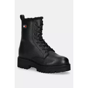 Tommy Jeans cizme de piele TJW URBAN LACEUP BOOT WL culoarea negru, cu platformă, izolat, EN0EN02906 imagine